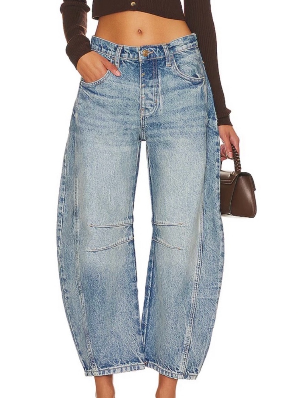 Free People We The Free Good Luck Mid-Rise Barrel Jeans Size 25